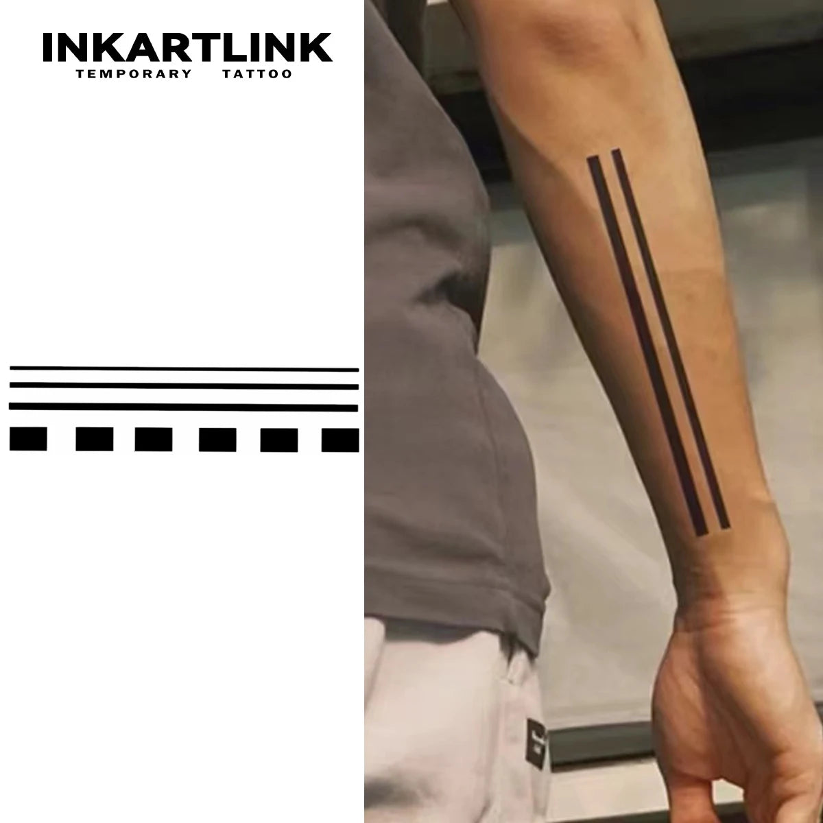 Minimalist Line Art Temporary Semi-Permanent Tattoo Sticker: 1-2 Weeks of Waterproof, Friction-Proof Style