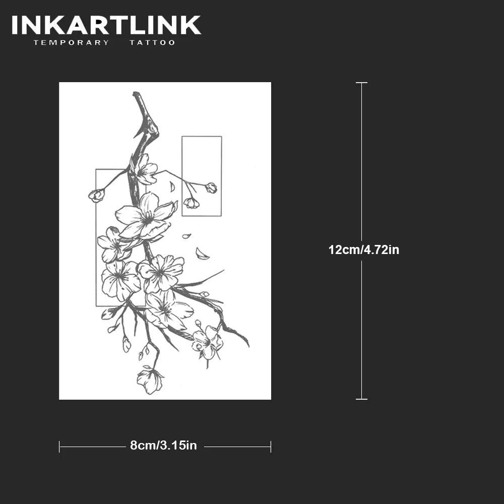Flower Temporary Tattoo,Lasts To 15 Days New Technology Magic Waterproof Semi Permanent Sticker.