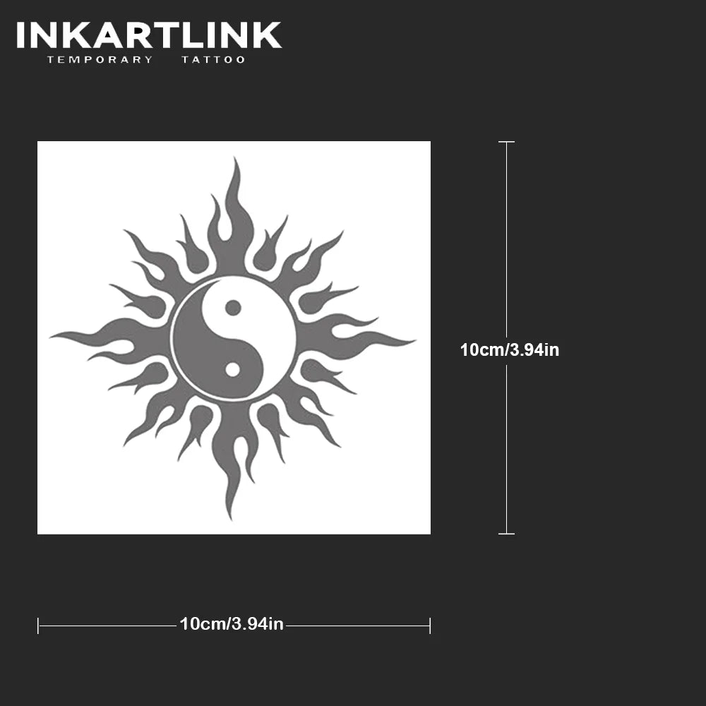 Tai Chi Flame Temporary Tattoo,Lasts To 15 Days New Technology Magic Waterproof Semi Permanent Sticker