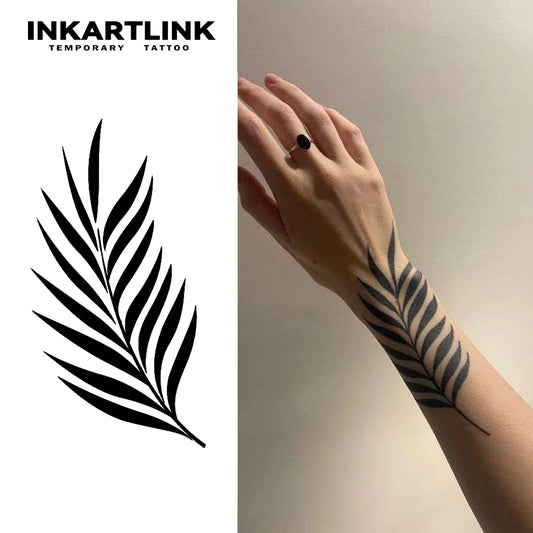 Narrow Leaves Temporary Tattoo,Lasts To 15 Days New Technology Magic Waterproof Semi Permanent Sticker