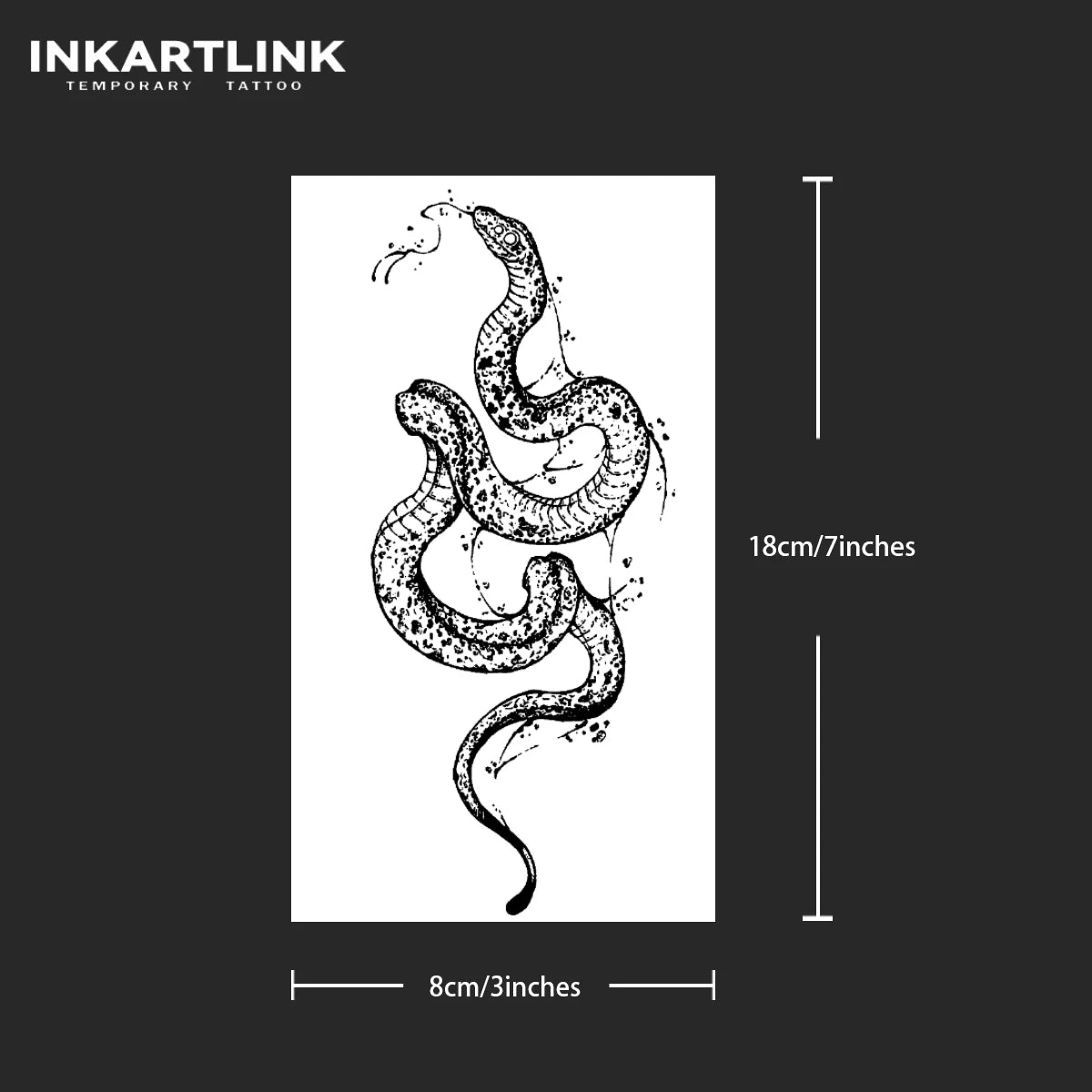 Snake temporary tattoo sticker, waterproof magic tattoo, lasts to 15 days fake tattoo, semi permanent tattoo