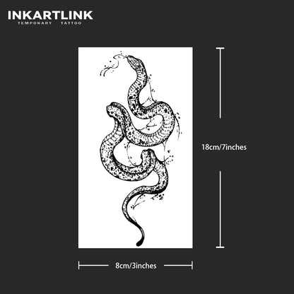 Snake temporary tattoo sticker, waterproof magic tattoo, lasts to 15 days fake tattoo, semi permanent tattoo
