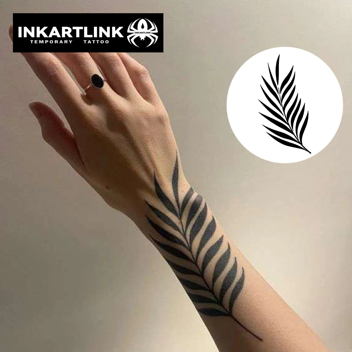 Narrow Leaves Temporary Tattoo,Lasts To 15 Days New Technology Magic Waterproof Semi Permanent Sticker