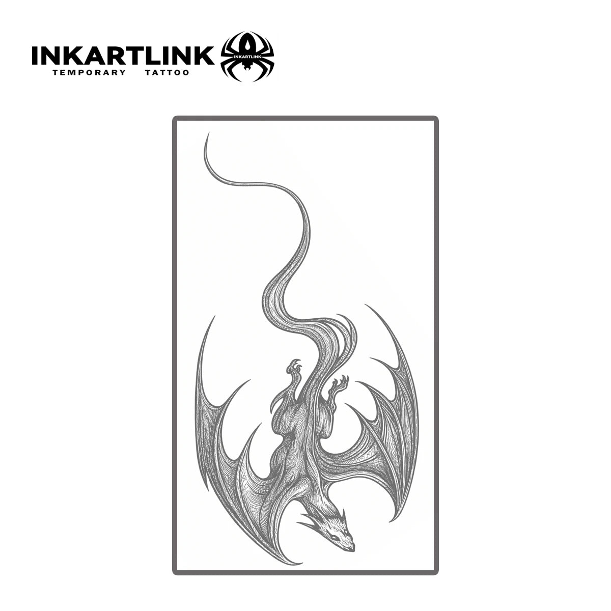 INKARTLINK Realistic Soaring Devil Dragon Tattoo Stickers Waterproof Temporary Tattoo Color Holding for 1-2 Weeks