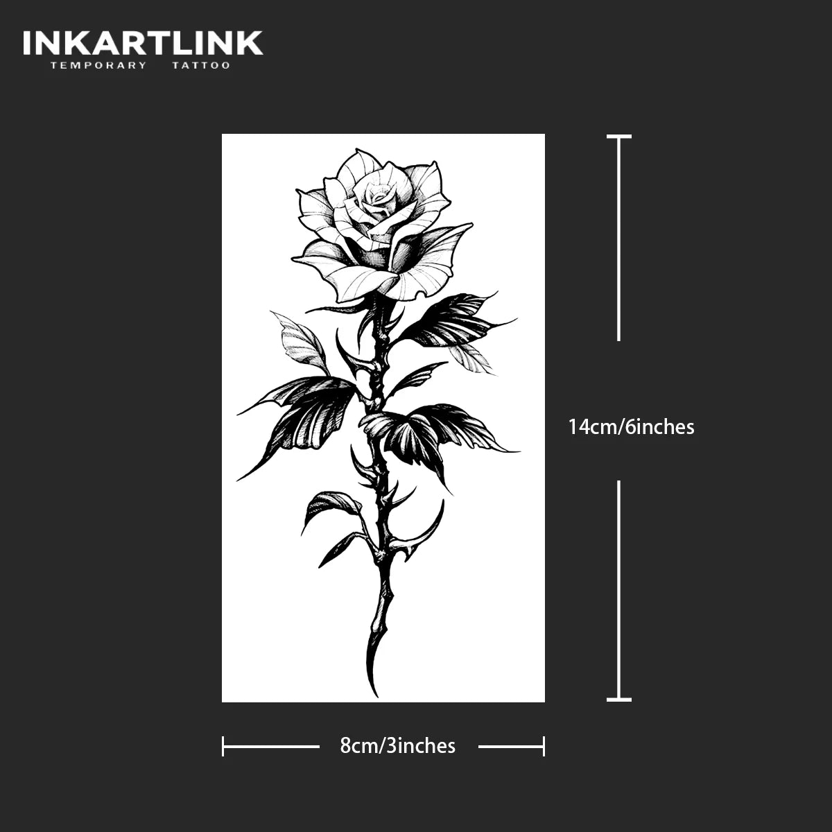 Rose temporary tattoo sticker, waterproof magic tattoo, lasts to 15 days fake tattoo, semi permanent tattoo