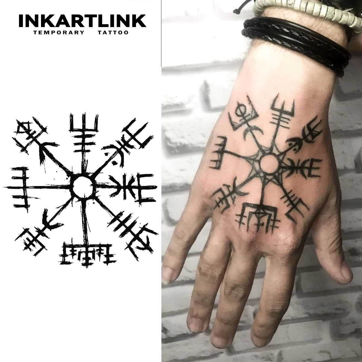 Rune Temporary Tattoo,Lasts To 15 Days New Technology Magic Waterproof Semi Permanent Sticker.