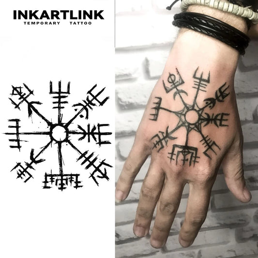 Rune Temporary Tattoo,Lasts To 15 Days New Technology Magic Waterproof Semi Permanent Sticker.