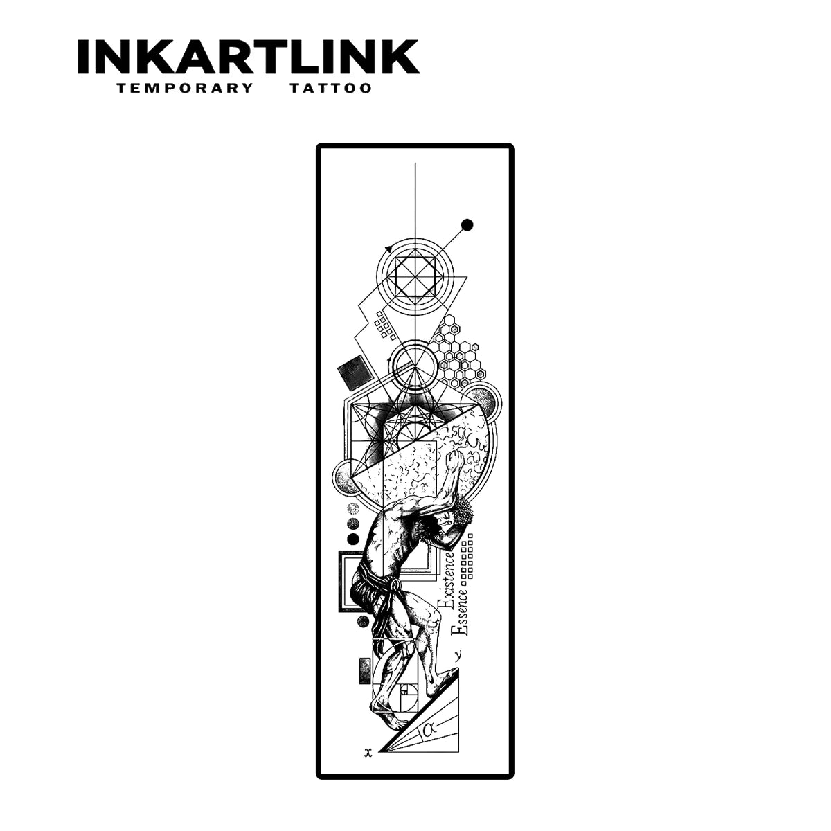 Geometric Design Temporary Tattoo,Lasts To 15 Days New Technology Magic Waterproof Semi Permanent Sticker.