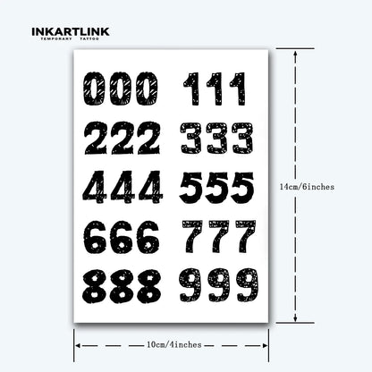 Number Temporary Tattoo,Lasts To 15 Days New Technology Magic Waterproof Semi Permanent Sticker.