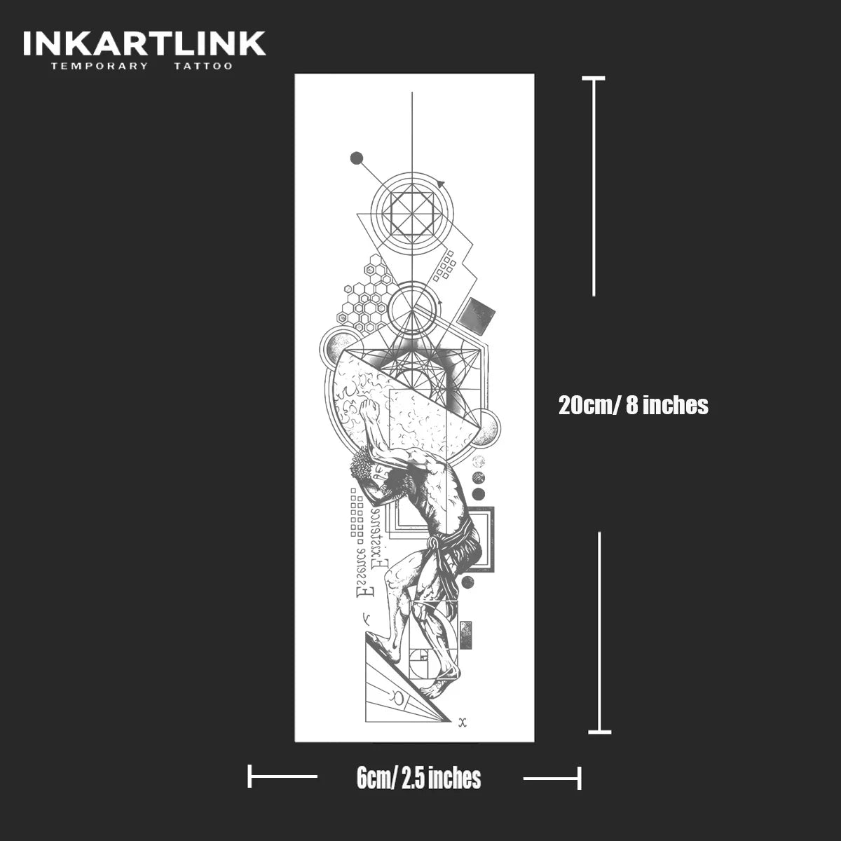 Geometric Design Temporary Tattoo,Lasts To 15 Days New Technology Magic Waterproof Semi Permanent Sticker.