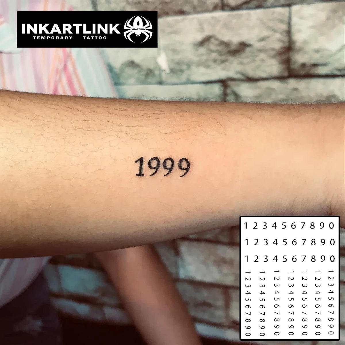 Number Temporary Tattoo,Lasts To 15 Days New Technology Magic Waterproof Semi Permanent Sticker.