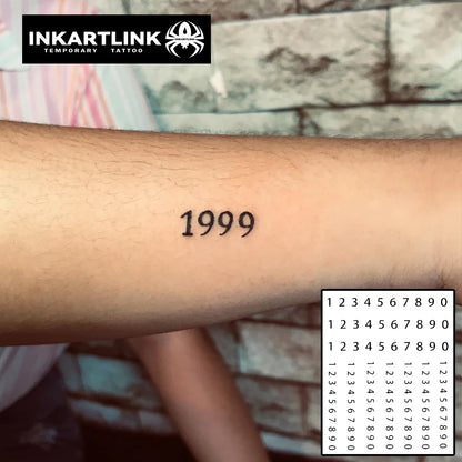 Number Temporary Tattoo,Lasts To 15 Days New Technology Magic Waterproof Semi Permanent Sticker.