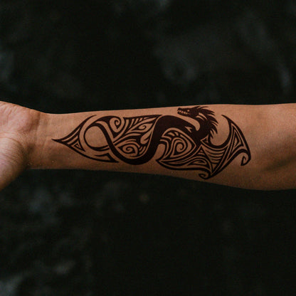 Chinese Dragon Temporary Tattoo Sticker Lasts 1-2 Weeks Waterproof and Anti-Friction