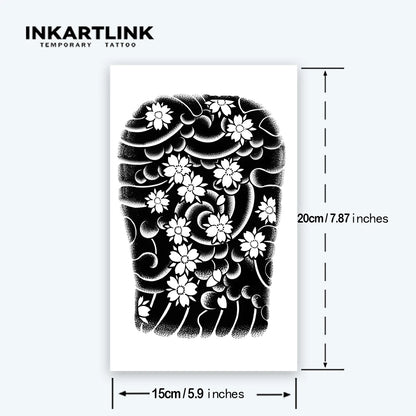 Flower Arm temporary tattoo sticker, waterproof magic tattoo, lasts to 15 days fake tattoo, semi permanent tattoo