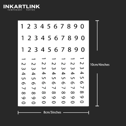 Number Temporary Tattoo,Lasts To 15 Days New Technology Magic Waterproof Semi Permanent Sticker.