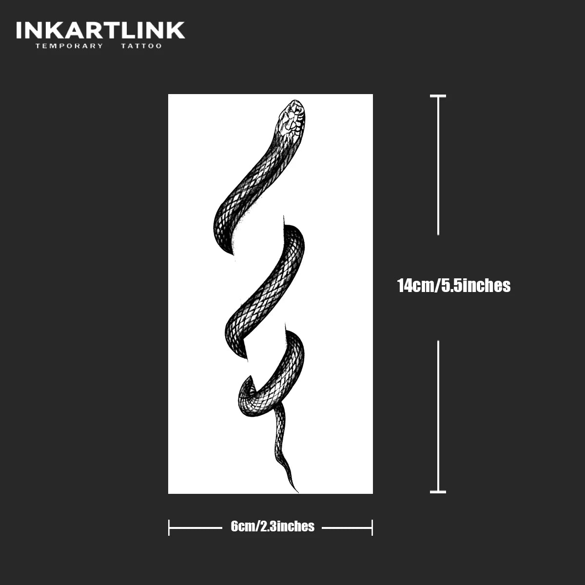 Snake Temporary Tattoo,Lasts To 15 Days New Technology Magic Waterproof Semi Permanent Sticker.