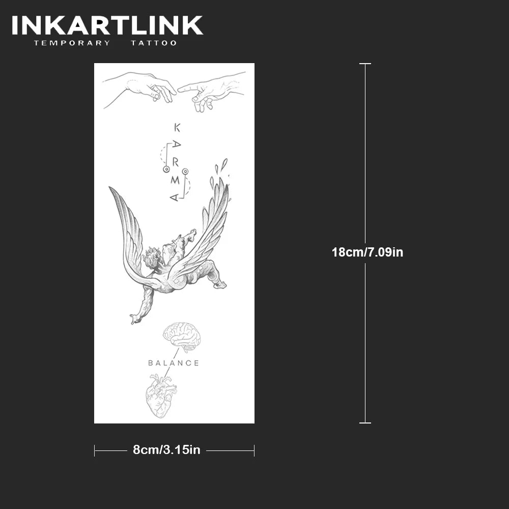 Karma Balance Temporary Tattoo,Lasts To 15 Days New Technology Magic Waterproof Semi Permanent Sticker
