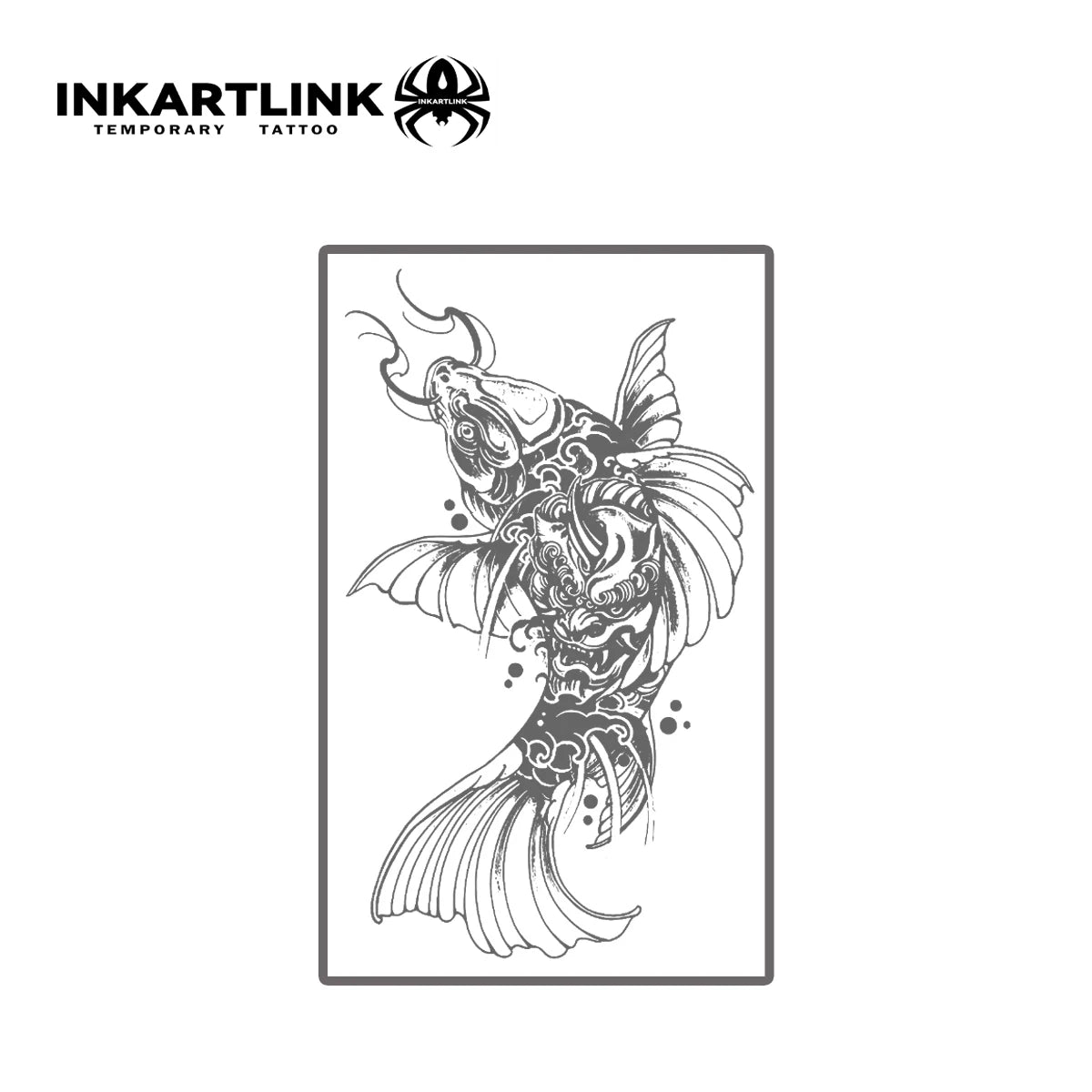 Carp temporary tattoo sticker, waterproof magic tattoo, lasts to 15 days fake tattoo, semi permanent tattoo