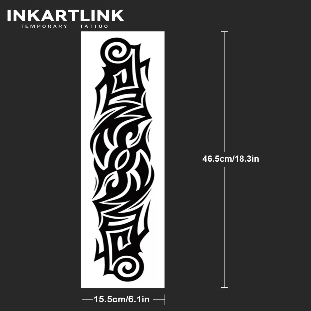 Tribe Style Arm Band Temporary Tattoo,Lasts To 15 Days New Technology Magic Waterproof Semi Permanent Sticker,For Men's Sleeve T