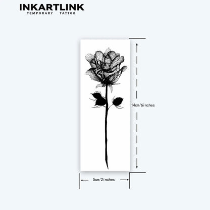 Rose temporary tattoo sticker, waterproof magic tattoo, lasts to 15 days fake tattoo, semi permanent tattoo
