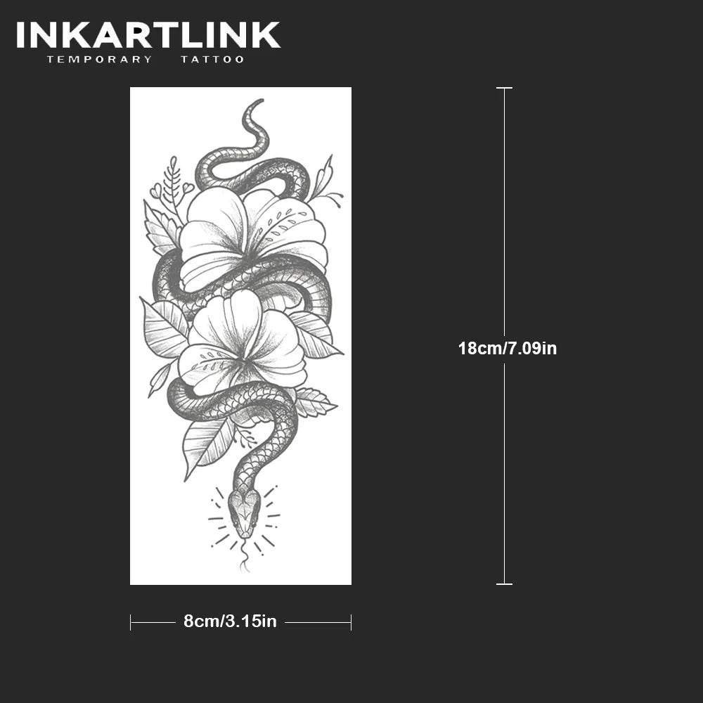 Snake Temporary Tattoo,Lasts To 15 Days New Technology Magic Waterproof Semi Permanent Sticker.
