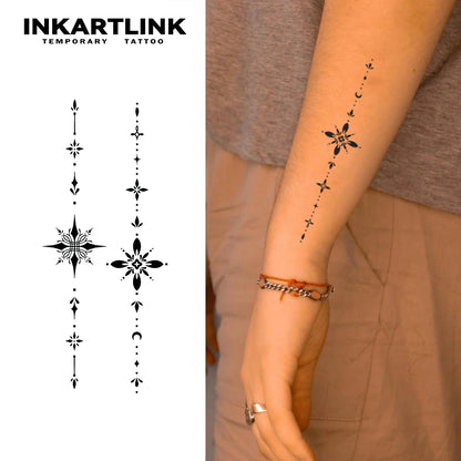 Henna Temporary Tattoo,Lasts To 15 Days New Technology Magic Waterproof Semi Permanent Sticker.