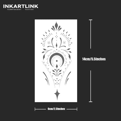 Floral Temporary Tattoo,Lasts To 15 Days New Technology Magic Waterproof Semi Permanent Sticker.
