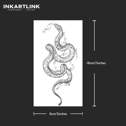 Snake temporary tattoo sticker, waterproof magic tattoo, lasts to 15 days fake tattoo, semi permanent tattoo