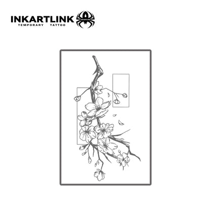 Flower Temporary Tattoo,Lasts To 15 Days New Technology Magic Waterproof Semi Permanent Sticker.