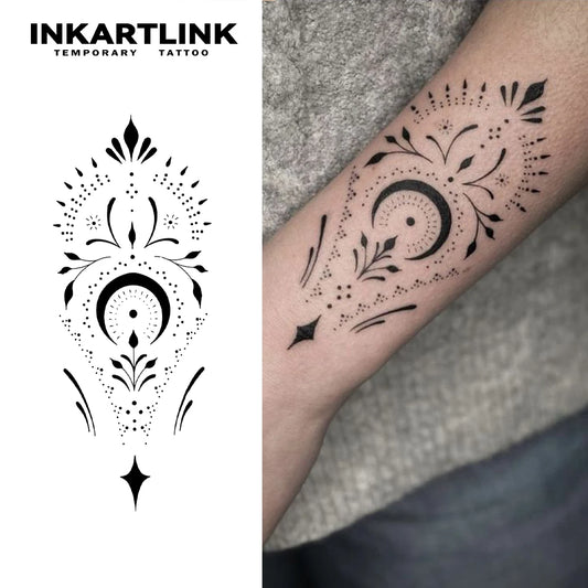 Floral Temporary Tattoo,Lasts To 15 Days New Technology Magic Waterproof Semi Permanent Sticker.