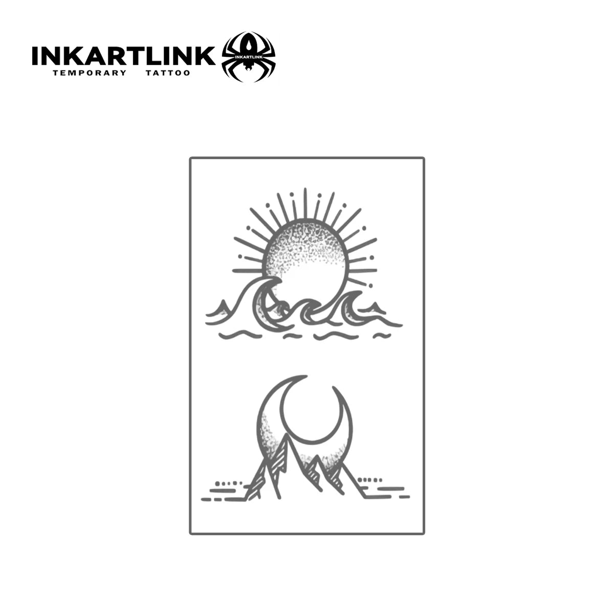 3 pcs Sun and Moon Temporary Tattoo,Lasts To 15 Days New Technology Magic Waterproof Semi Permanent Sticker.
