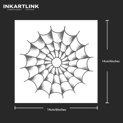 A Large Spider Web Temporary Tattoo,Lasts To 15 Days New Technology Magic Waterproof Semi Permanent Sticker.