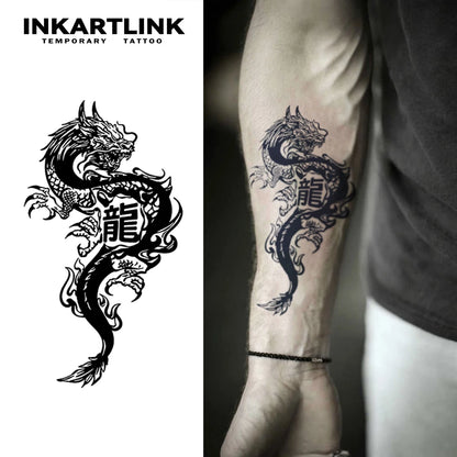 Dragon temporary tattoo sticker, waterproof magic tattoo, lasts to 15 days fake tattoo, semi permanent tattoo