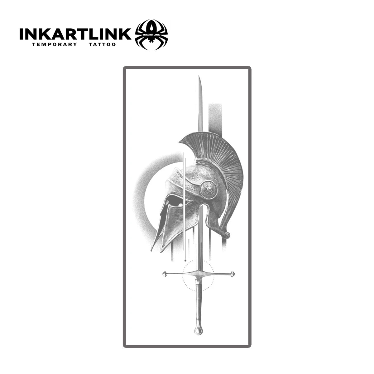 Corinthian Helmet And Sword Temporary Tattoo,Lasts To 15 Days New Technology Magic Waterproof Semi Permanent Sticker,For Party.