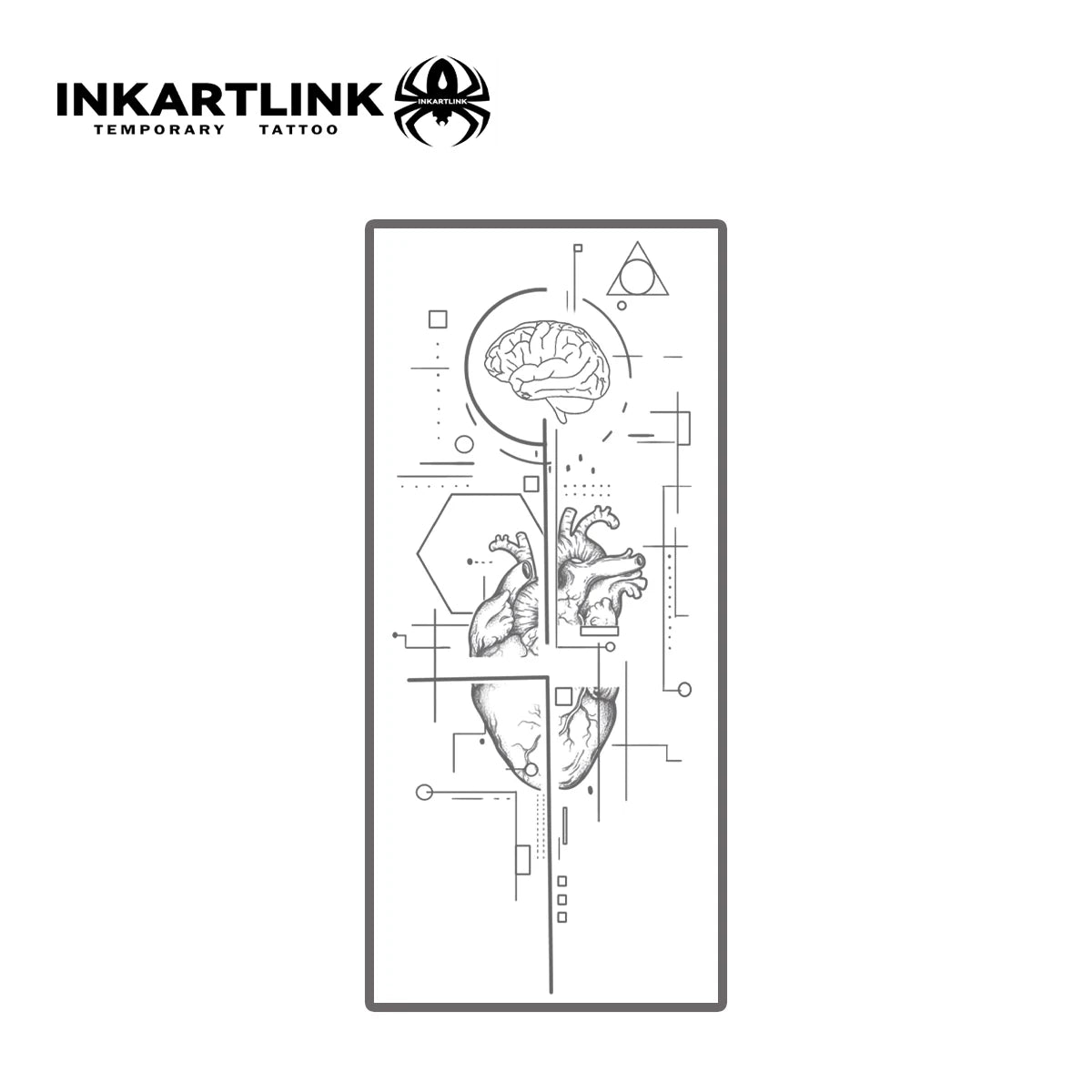 The World Of Heart And Brain Temporary Tattoo,Lasts To 15 Days New Technology Magic Waterproof Semi Permanent Sticker.