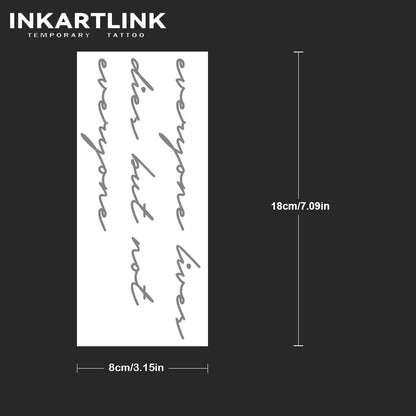 English Short Sentences Temporary Tattoo,Lasts To 15 Days New Technology Magic Waterproof Semi Permanent Sticker.