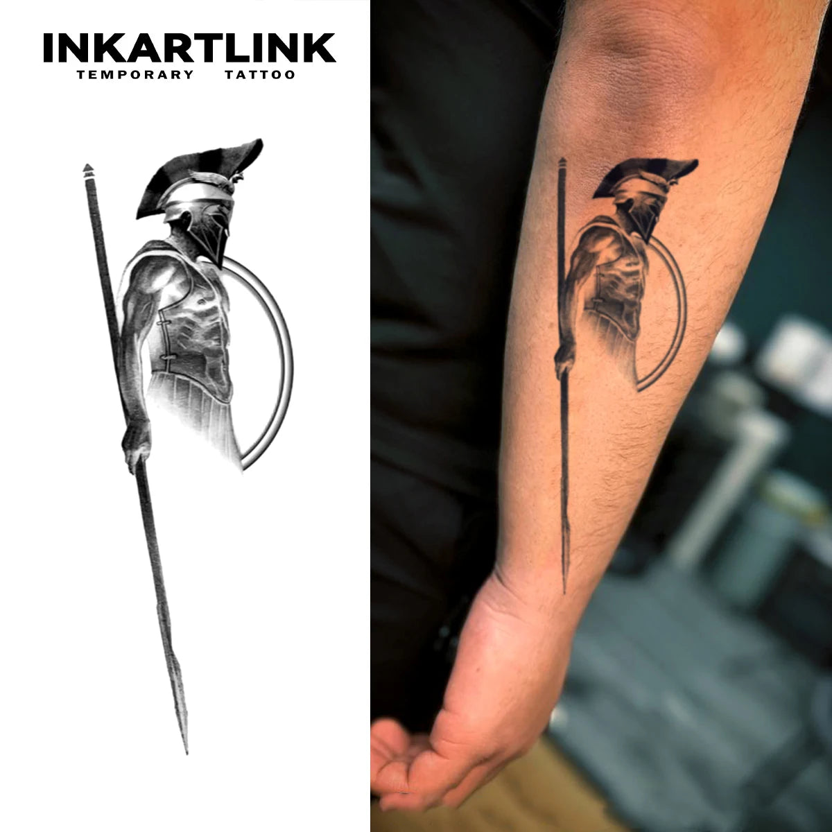 Hoplite Temporary Tattoo,Lasts To 15 Days New Technology Magic Waterproof Semi Permanent Sticker,For Performance Parties.