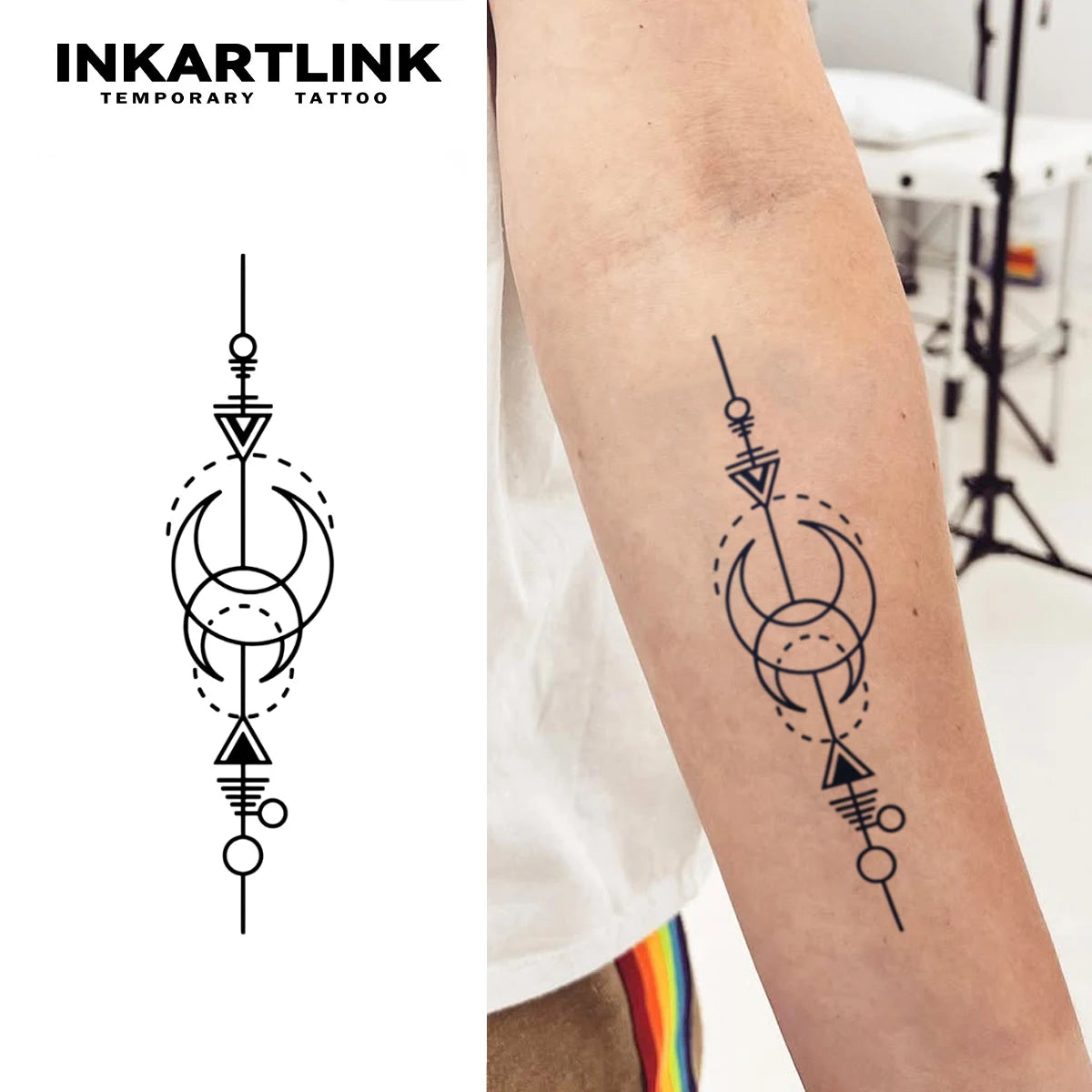 Moon temporary tattoo sticker, waterproof magic tattoo, lasts to 15 days fake tattoo, semi permanent tattoo