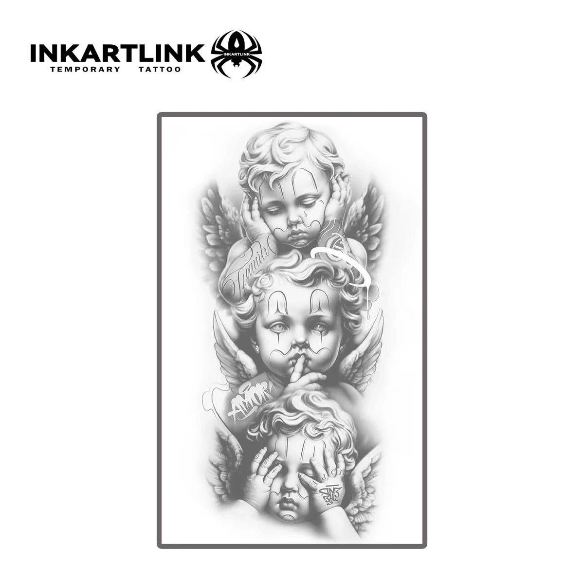 INKARTLINK Angel Herbal Juice Tattoo Sticker Magic Tattoo Semi Permanent Tattoo Realistic Fake Tattoo Lasts 1-2 Weeks