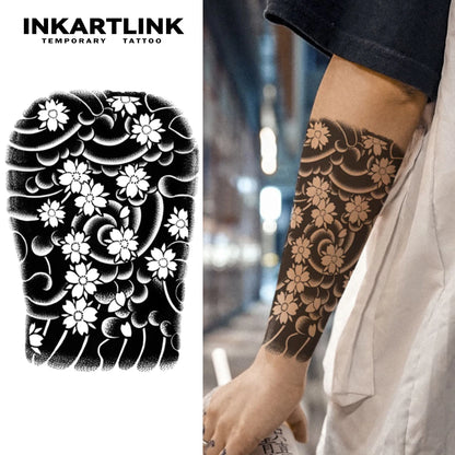 Flower Arm temporary tattoo sticker, waterproof magic tattoo, lasts to 15 days fake tattoo, semi permanent tattoo